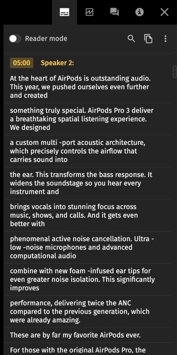 transcription example