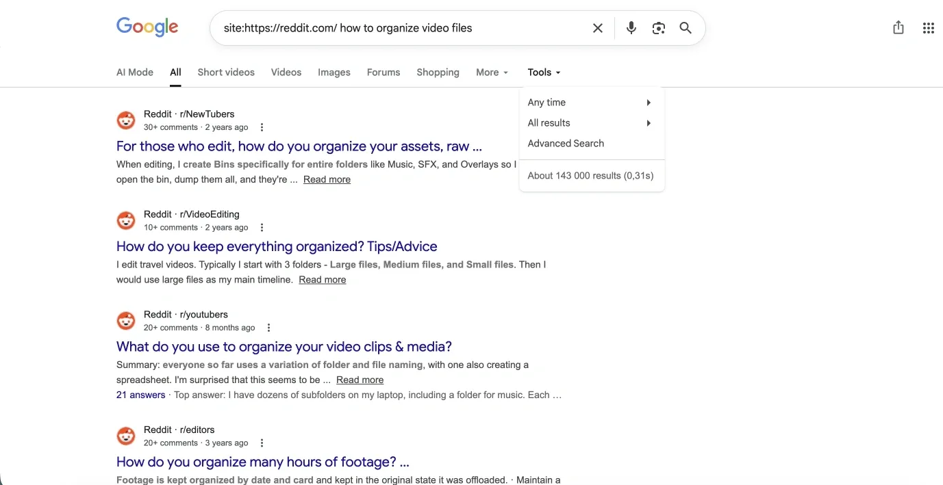 organizing video files discussions on reddit