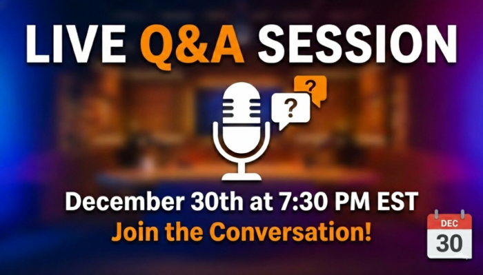 Live Q&A Tuesday, December 30th