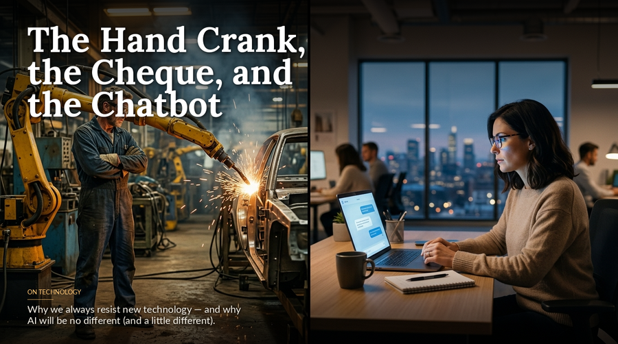 The Hand Crank, the Cheque, and the Chatbot