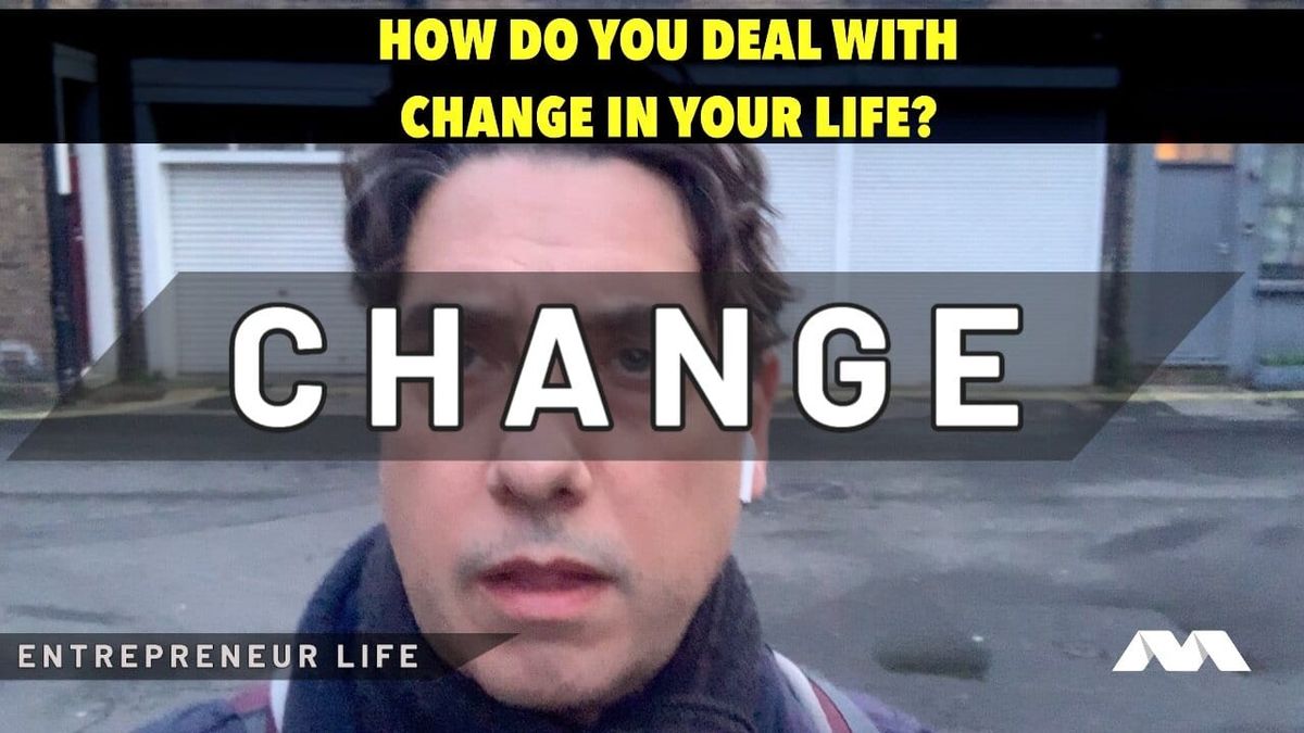Elliott King films himself on a shuttered street for an Entrepreneur Life video thumbnail captioned CHANGE.