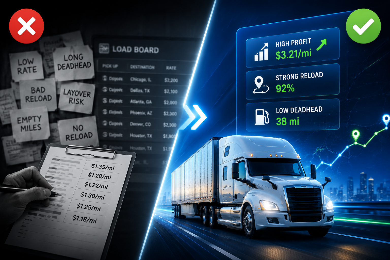 Load Boards Are Not Enough: Why Trucking Companies Need AI to Choose Profitable Freight