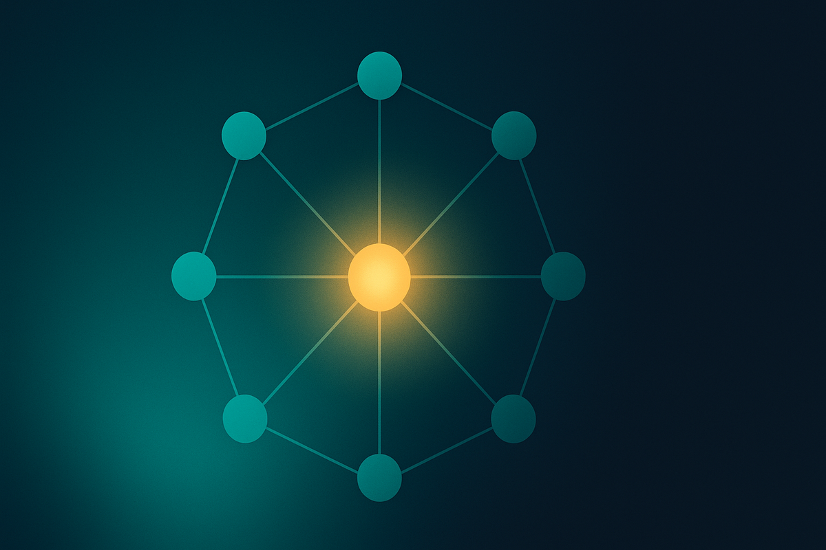 L'humain au centre de la vente B2B — illustration réseau humain Keep Growing en teal et navy
