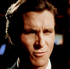 A gif of Christian Bale going "ooh, nice"
