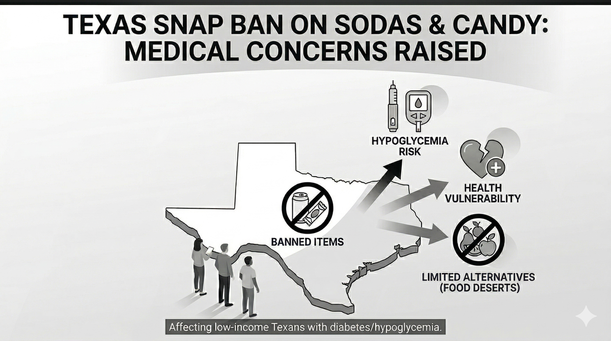 Vol. 5 [Texas News] Texas SNAP Ban on Sodas and Candy: Health Experts Raise Concerns Over Low-Income Diabetics and Hypoglycemics