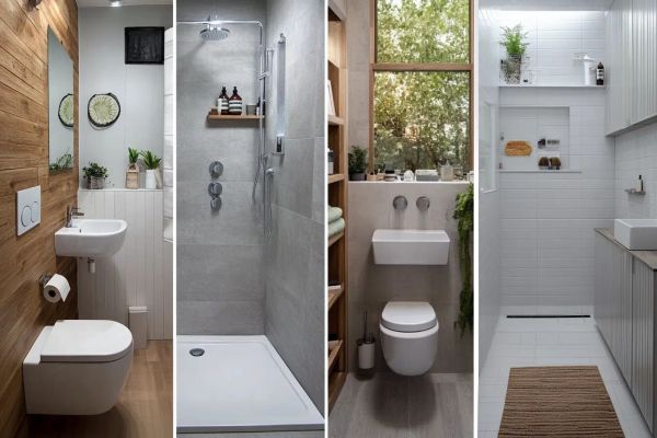 Collage of innovative small bathroom layouts
