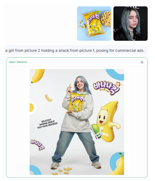 나노 바나나로 생성한 빌리아일리쉬 바나나킥 광고컷