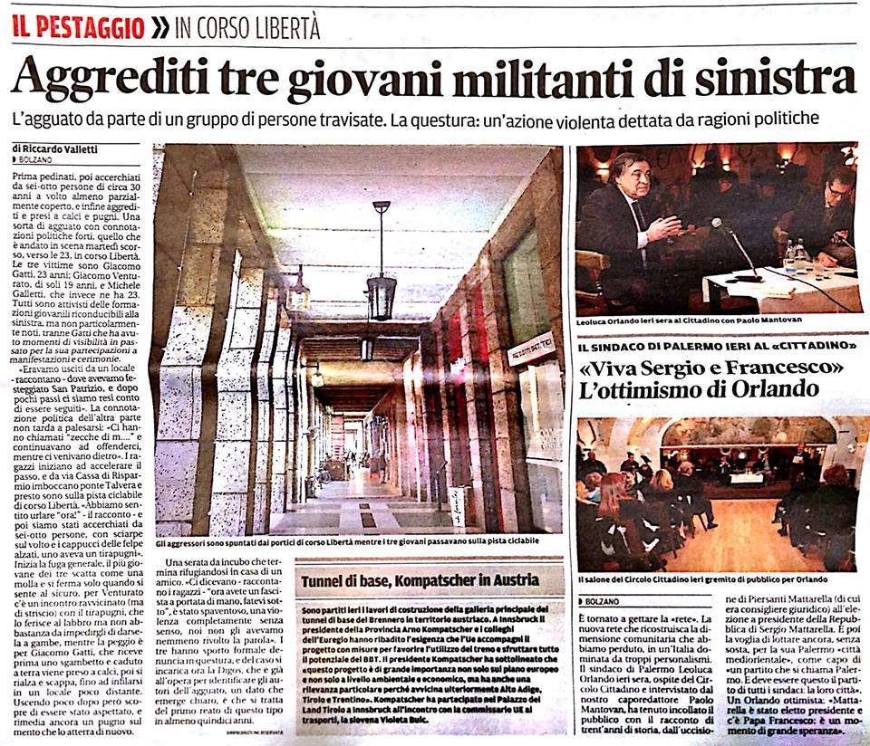 Aggressione fascista Bolzano