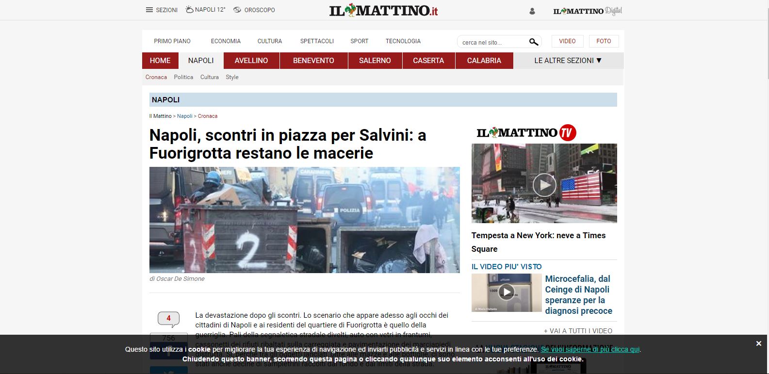 Scontri Napoli Salvini Mattino