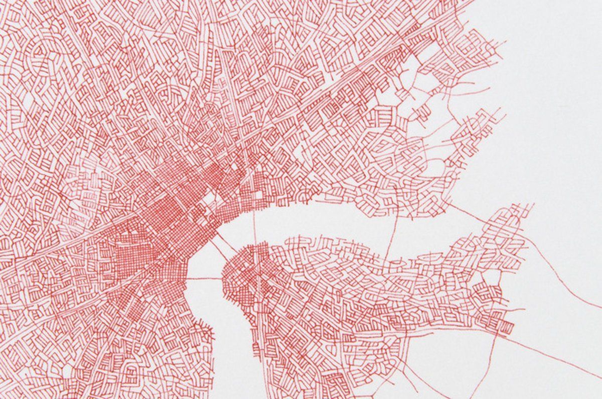Una mappa dipinta dall'artista Robert Walden. L'opera di intitola "Ontological Road Map 040511"
