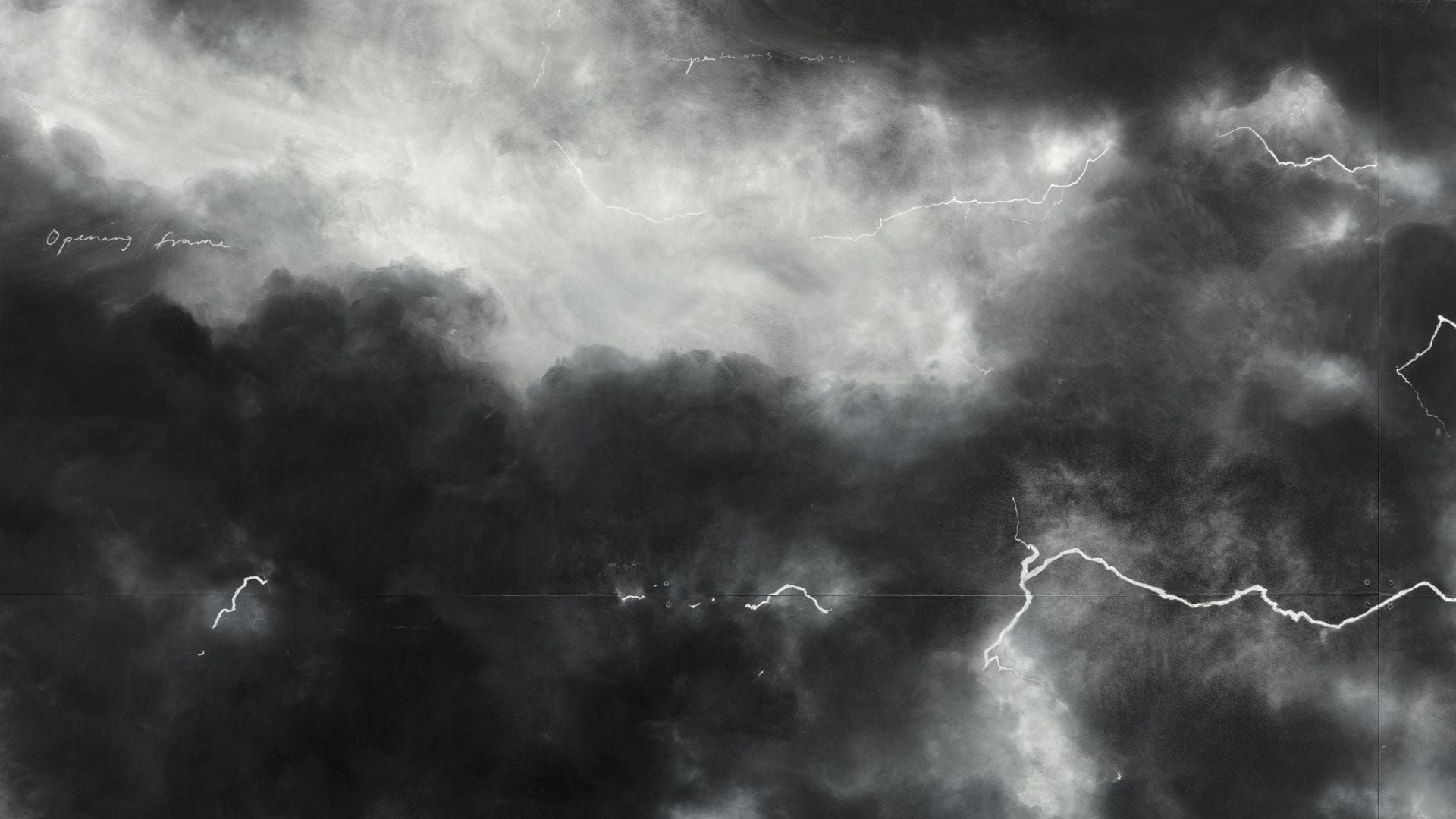 Un cielo plumbeo solcato da lampi. When first i raised the Tempest di Tacita Dean.