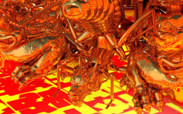 Illustrazione di un drago in stile cibernetico, opera dell'artista Chengan Xia.