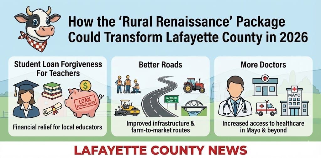 Student Loan Forgiveness For Teachers, Better Roads, and More Doctors: How the ‘Rural Renaissance’ Package Could Transform Lafayette County in 2026