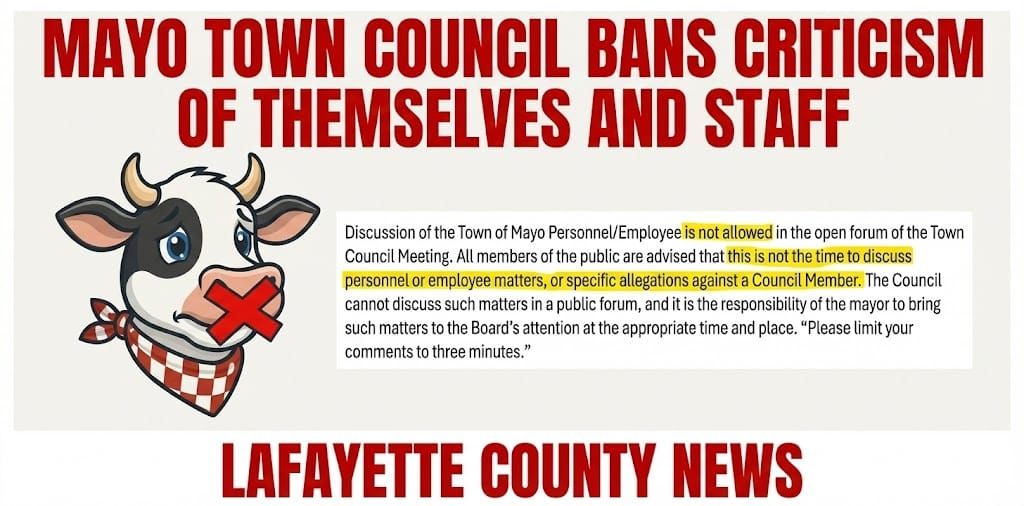 Mayo Town Council Bans Criticism of Themselves and Staff, Fueling First Amendment Outrage