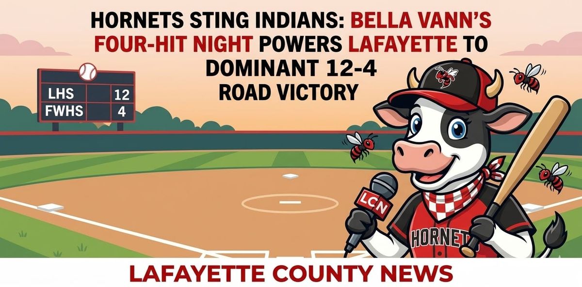 Hornets Sting Indians: Bella Vann’s Four-Hit Night Powers Lafayette to Dominant 12-4 Road Victory