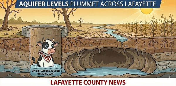 THE SUWANNEE’S SILENT STRUGGLE: AQUIFER LEVELS PLUMMET ACROSS LAFAYETTE COUNTY