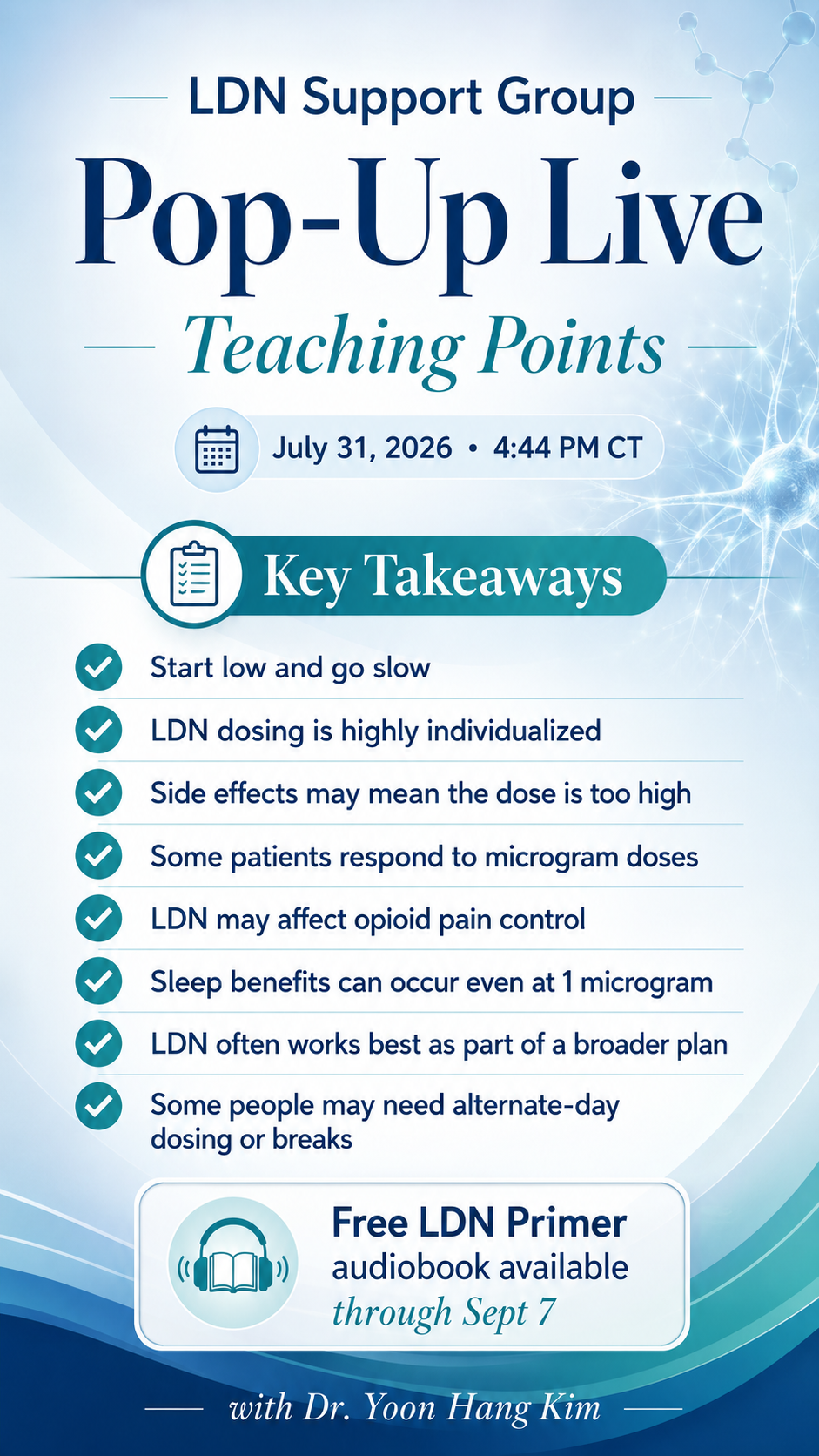 15 Teaching Points from the LDN Support Group Pop-Up Live — An Evidence-Referenced Review