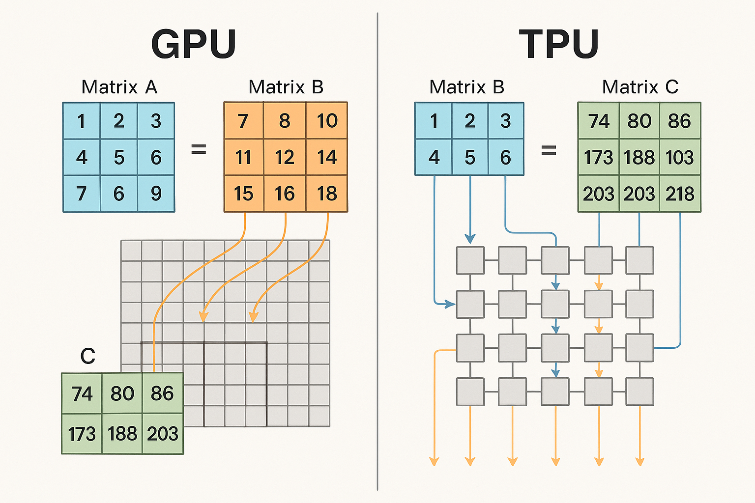 GPUs vs TPUs