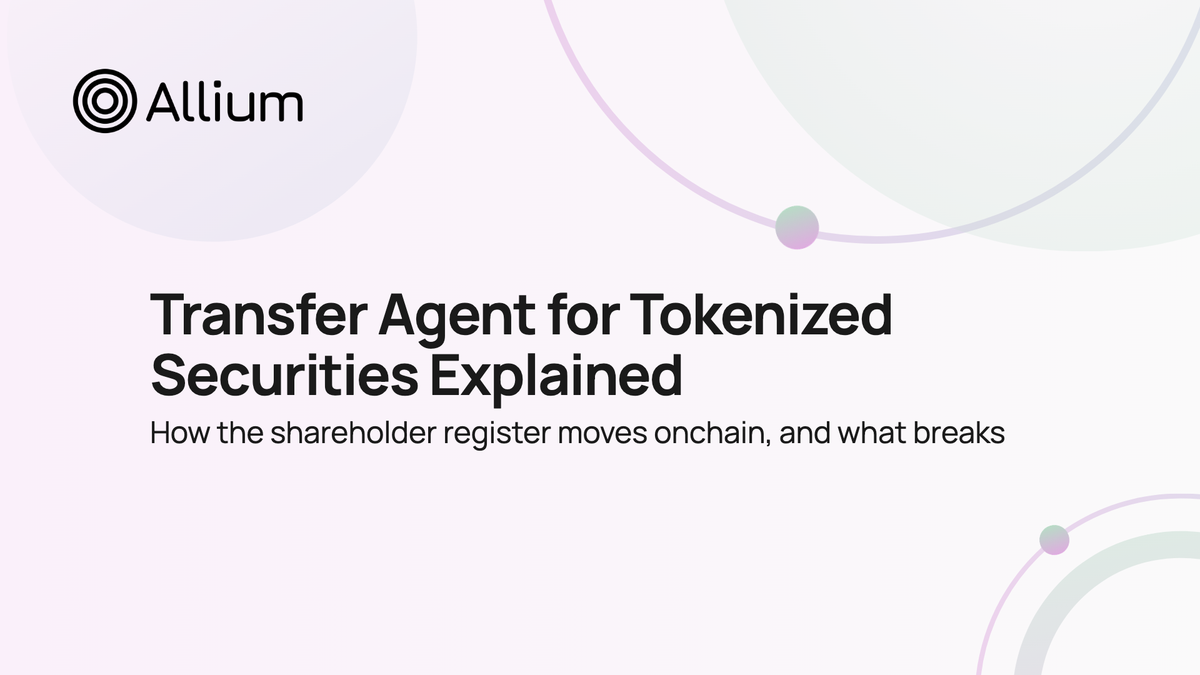 Transfer Agent for Tokenized Securities Explained