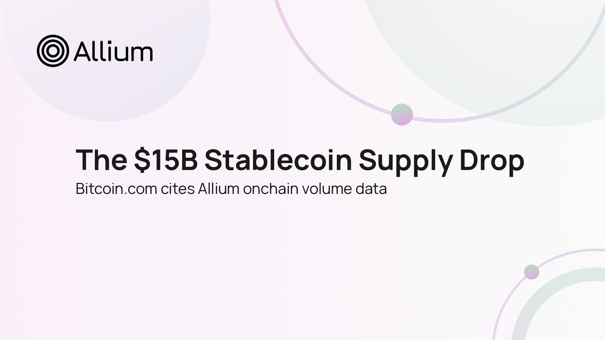 Bitcoin.com Cites Allium Data in the $15B Stablecoin Supply Drop Story