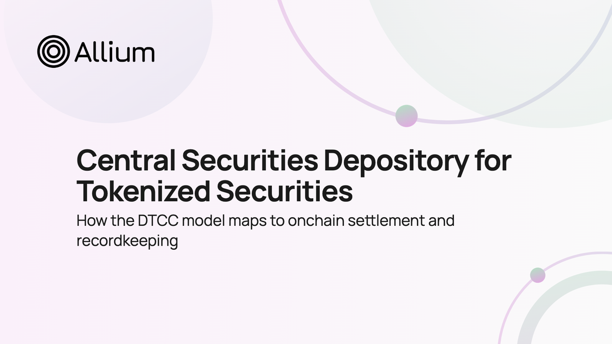Central Securities Depository for Tokenized Securities