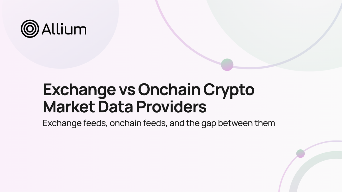 Exchange vs Onchain Crypto Market Data Providers
