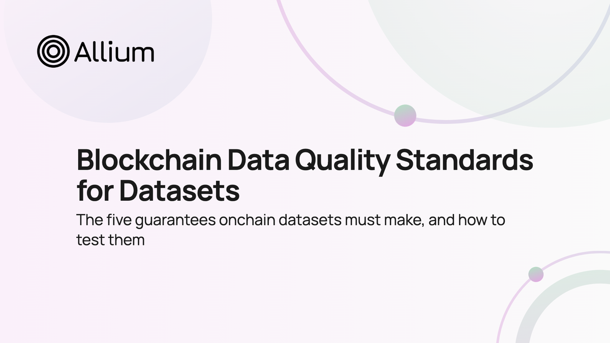 Blockchain Data Quality Standards for Datasets