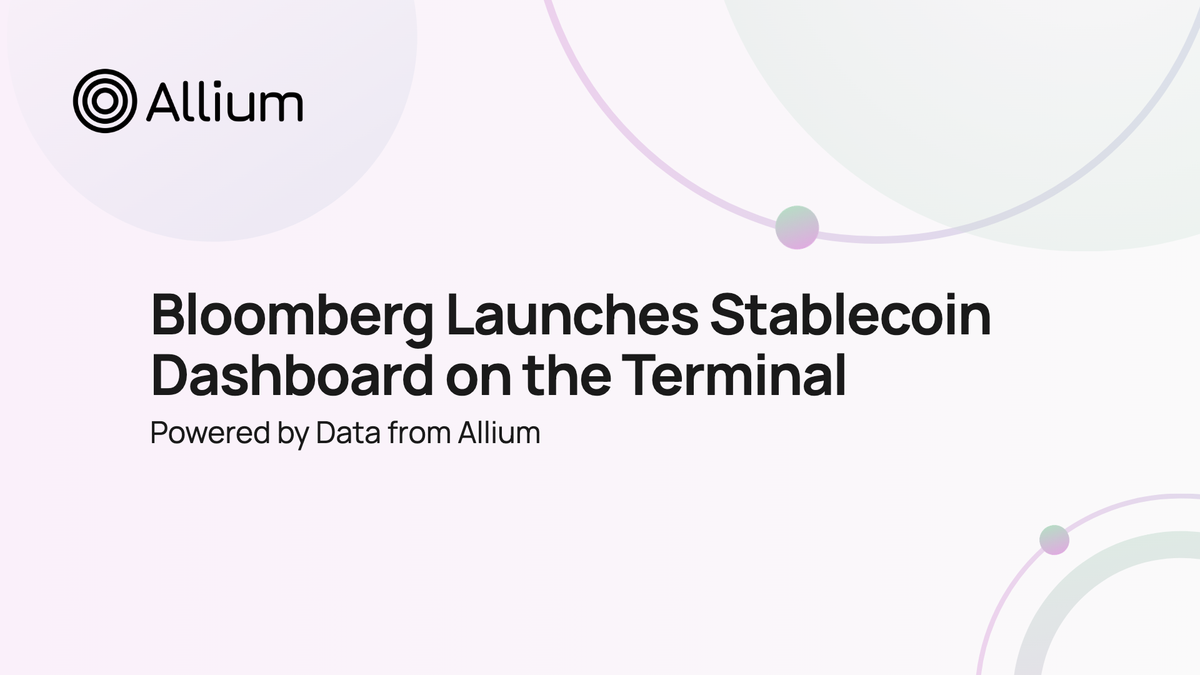 Bloomberg Launches Stablecoin Dashboard on the Terminal, Powered by Data from Allium