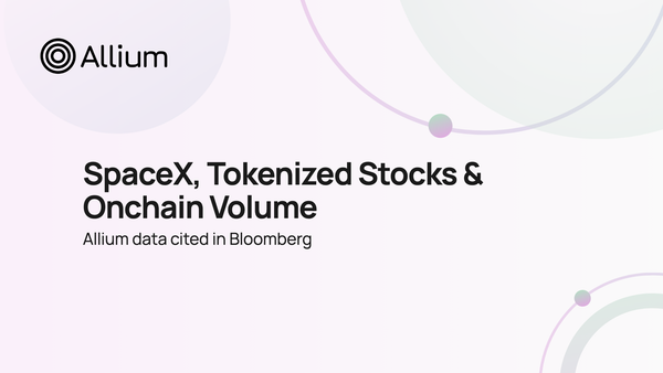 Bloomberg Cites Allium Data on SpaceX Pre-IPO Tokenized Stock Volume