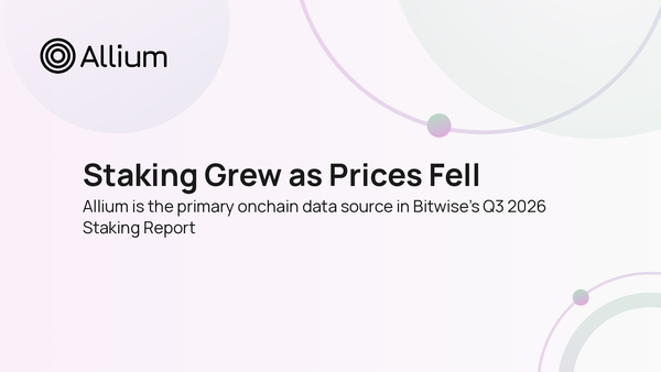 Bitwise Cites Allium as Primary Data Source in Its Q3 2026 Staking Report