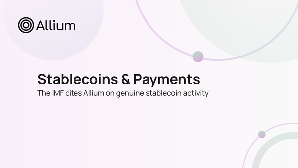 IMF Working Paper Cites Allium on the Share of Genuine Stablecoin Activity