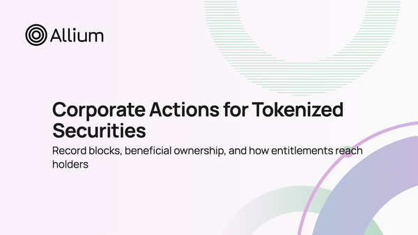 Corporate Actions for Tokenized Securities