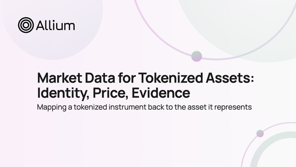 Market Data for Tokenized Assets: Identity, Price, Evidence