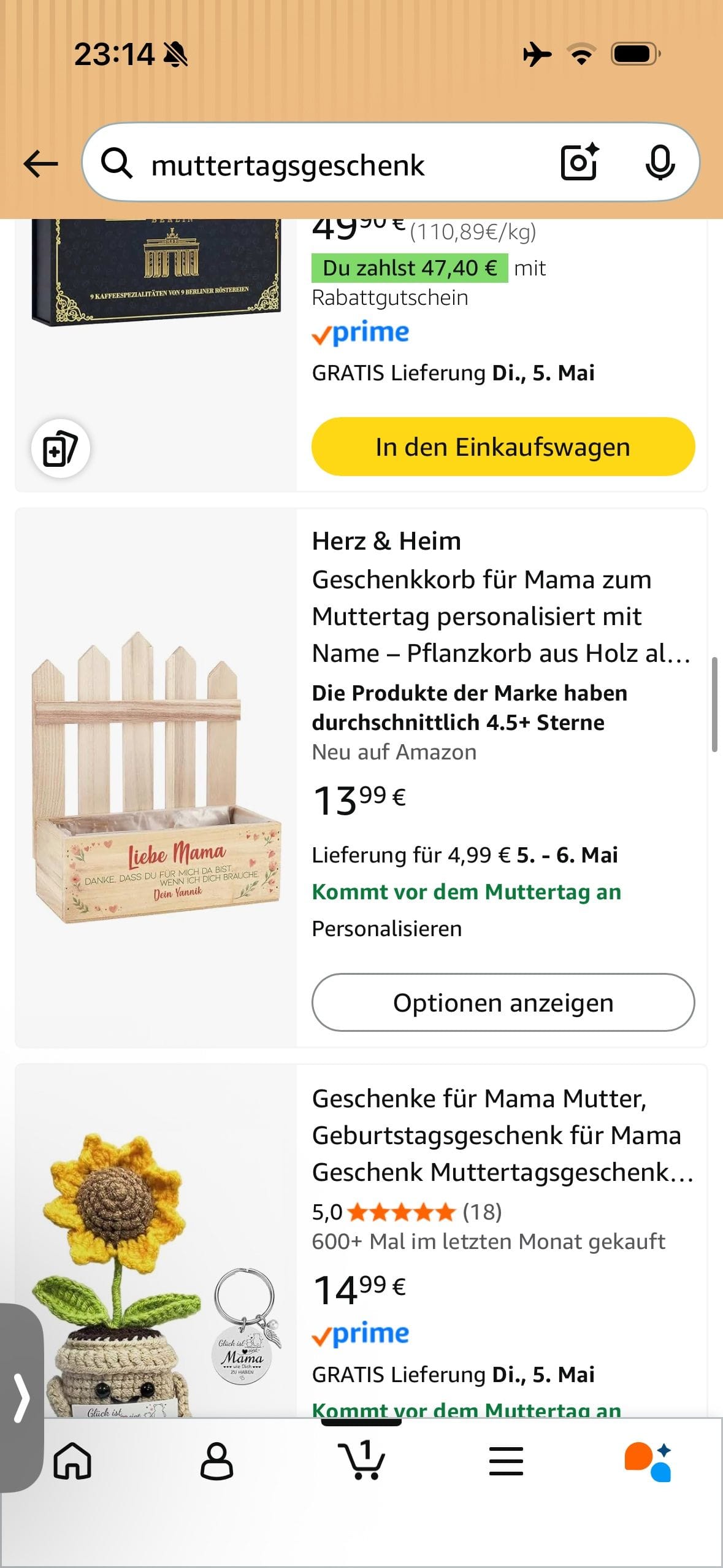 Amazon Suche Muttertagsgeschenk