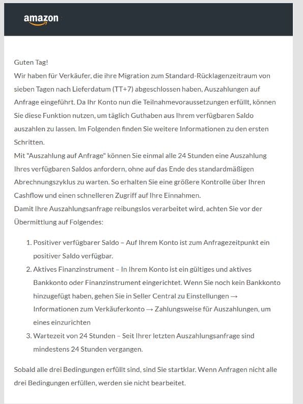 Amazon DD+7 Rücklage