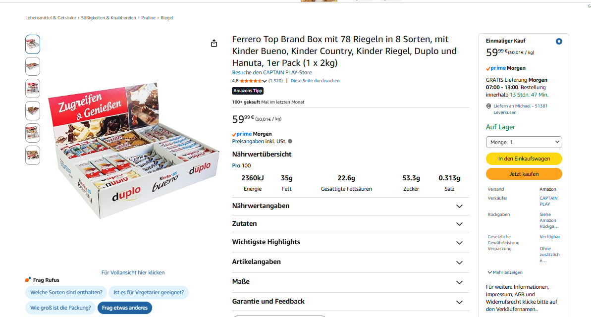 Schokolade FBA Sommer