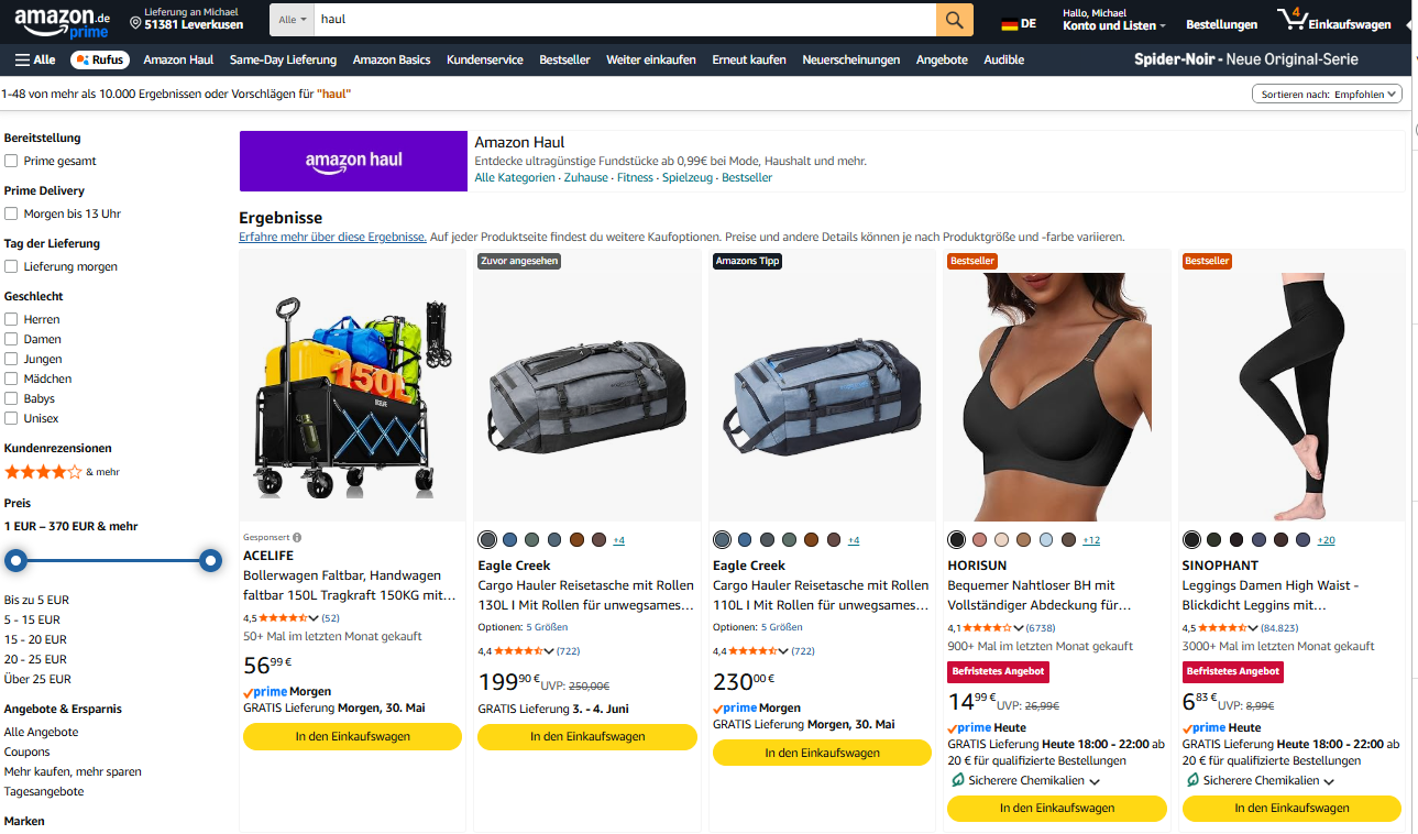 Amazon Haul Sponsored Brand