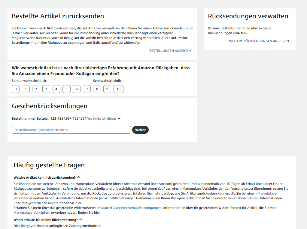 Amazon Widerruf