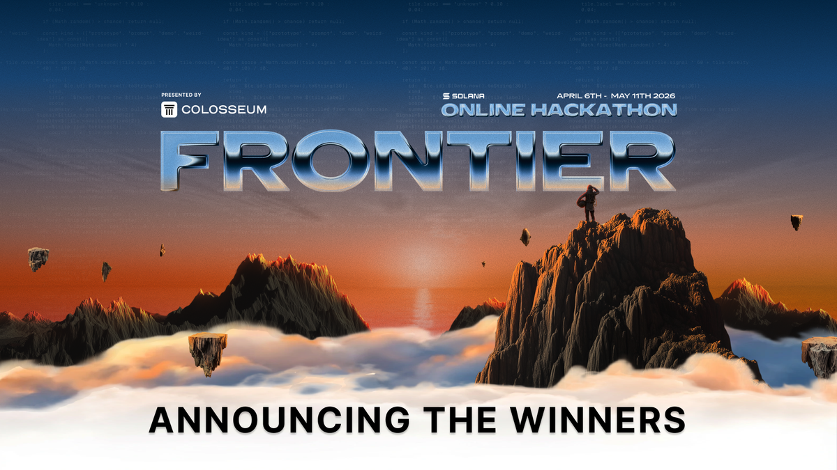Announcing the Winners of the Solana Frontier Hackathon