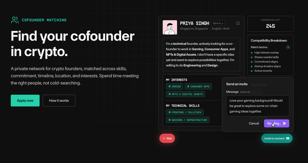 Announcing Colosseum Cofounder Matching