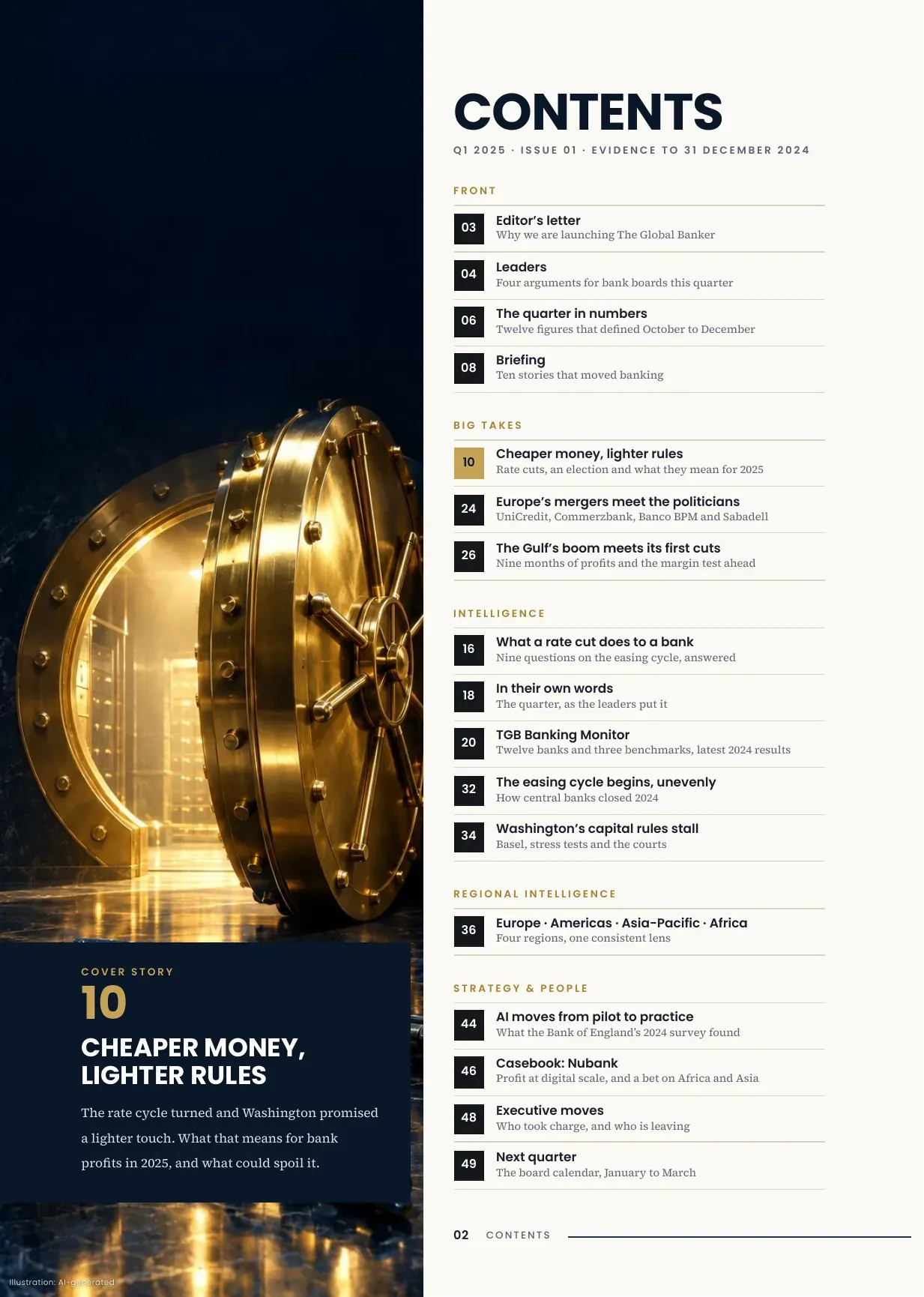 TGB Magazine Q1 2025, Issue 01, page 2: Contents