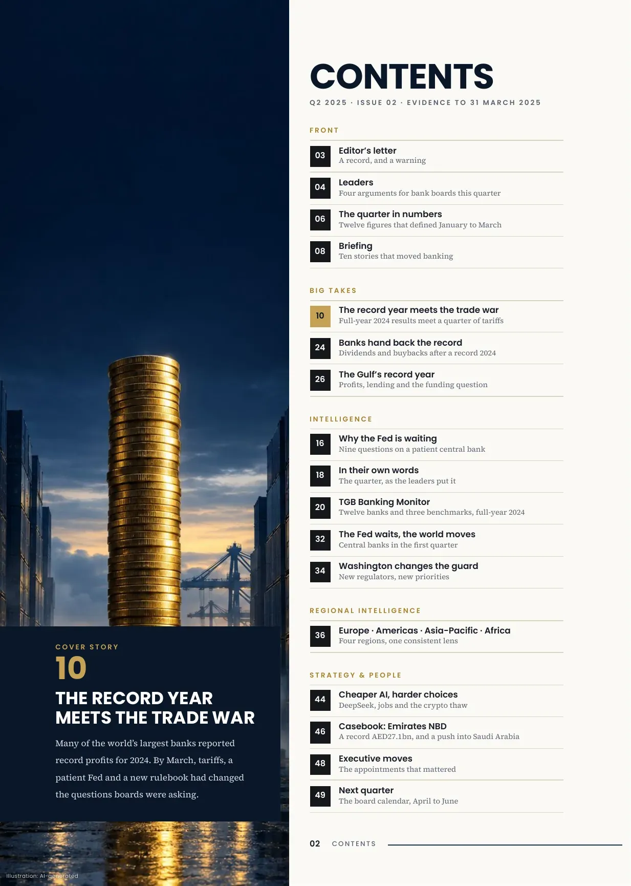 TGB Magazine Q2 2025, Issue 02, page 2: Contents