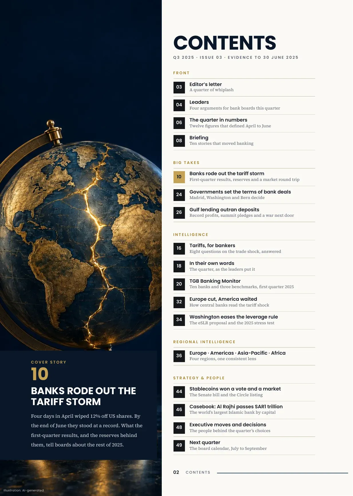 TGB Magazine Q3 2025, Issue 03, page 2: Contents