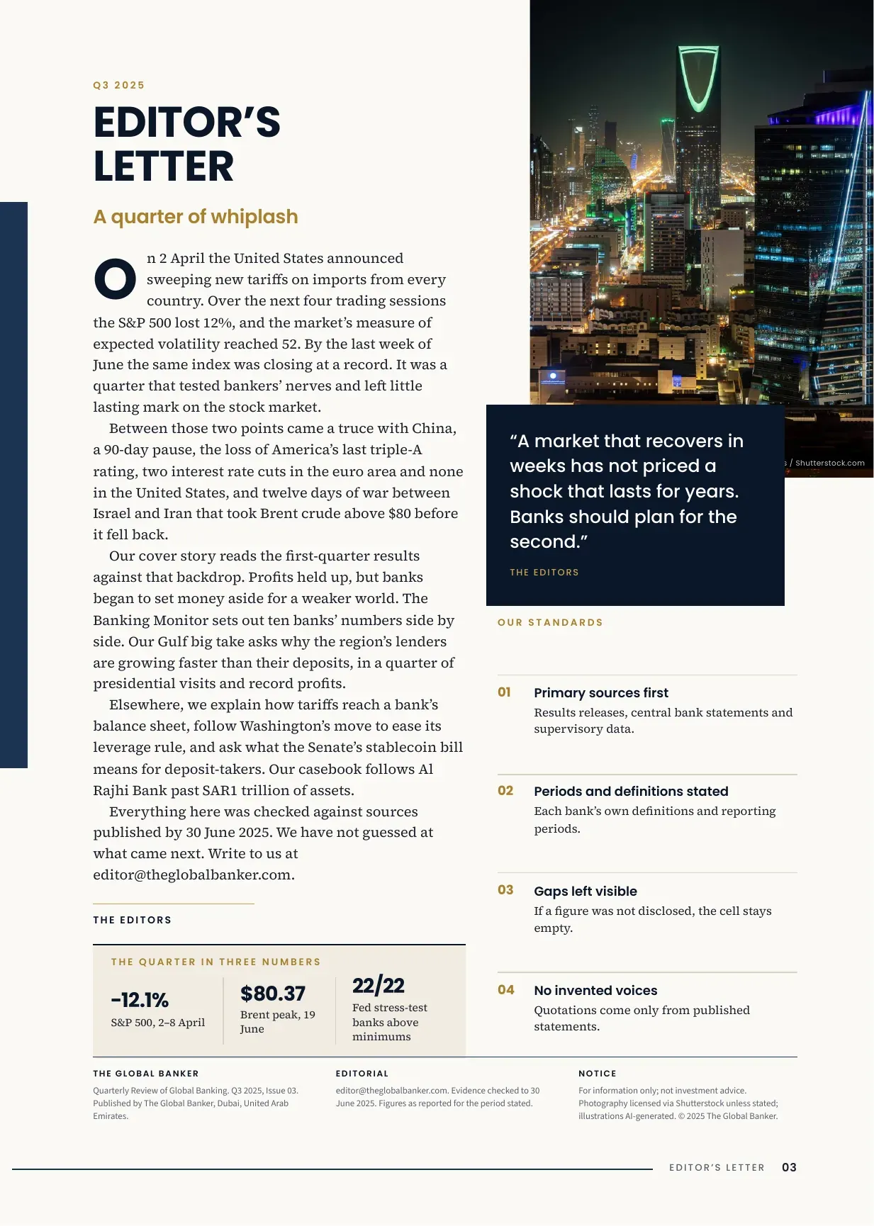 TGB Magazine Q3 2025, Issue 03, page 3: Editor’s letter