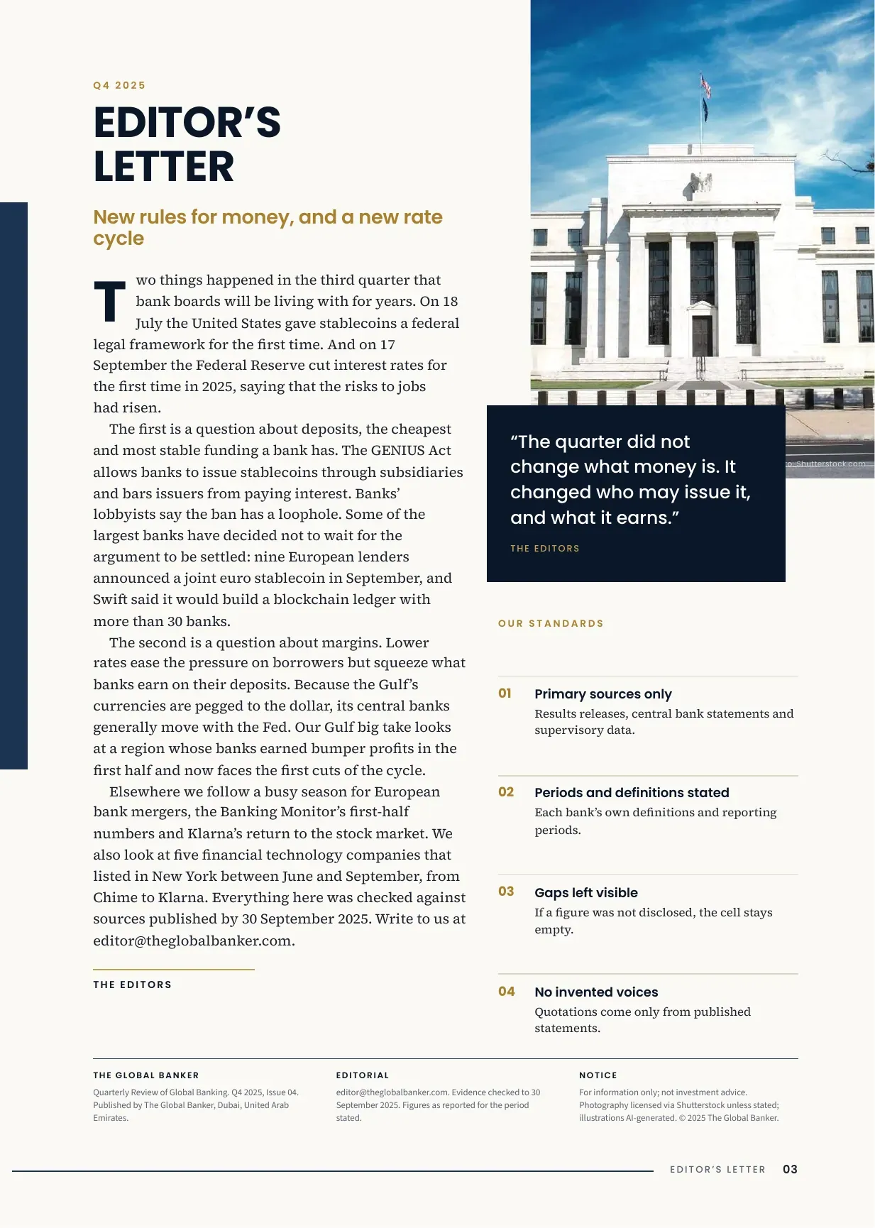 TGB Magazine Q4 2025, Issue 04, page 3: Editor’s letter