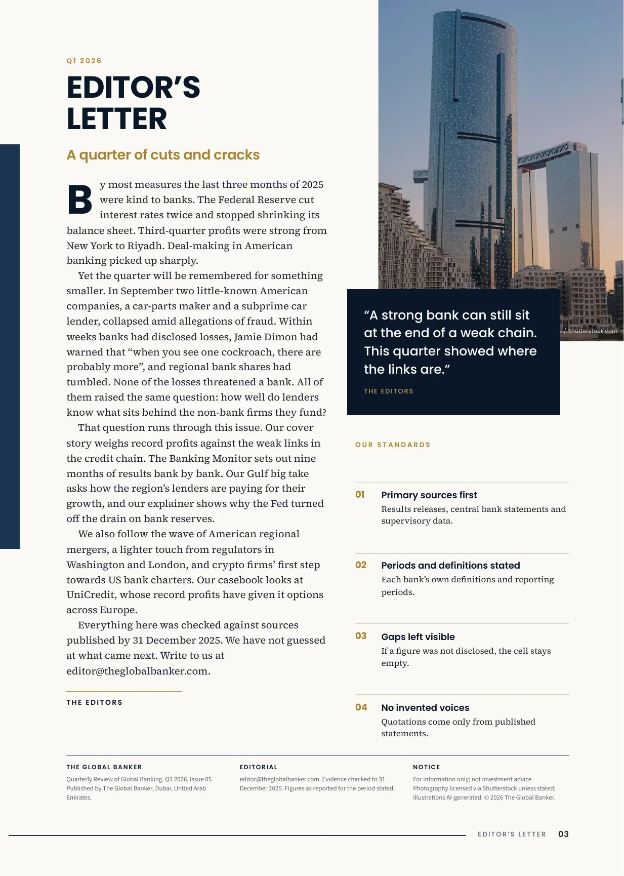 TGB Magazine Q1 2026, Issue 05, page 3: Editor’s letter