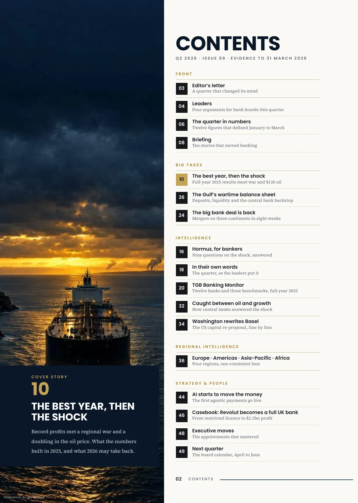 TGB Magazine Q2 2026, Issue 06, page 2: Contents