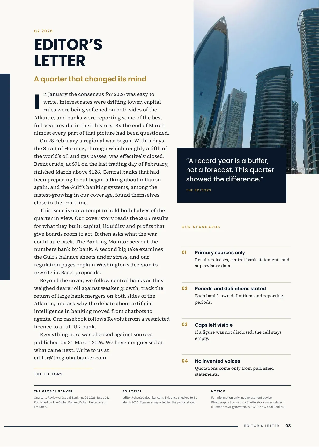 TGB Magazine Q2 2026, Issue 06, page 3: Editor’s letter