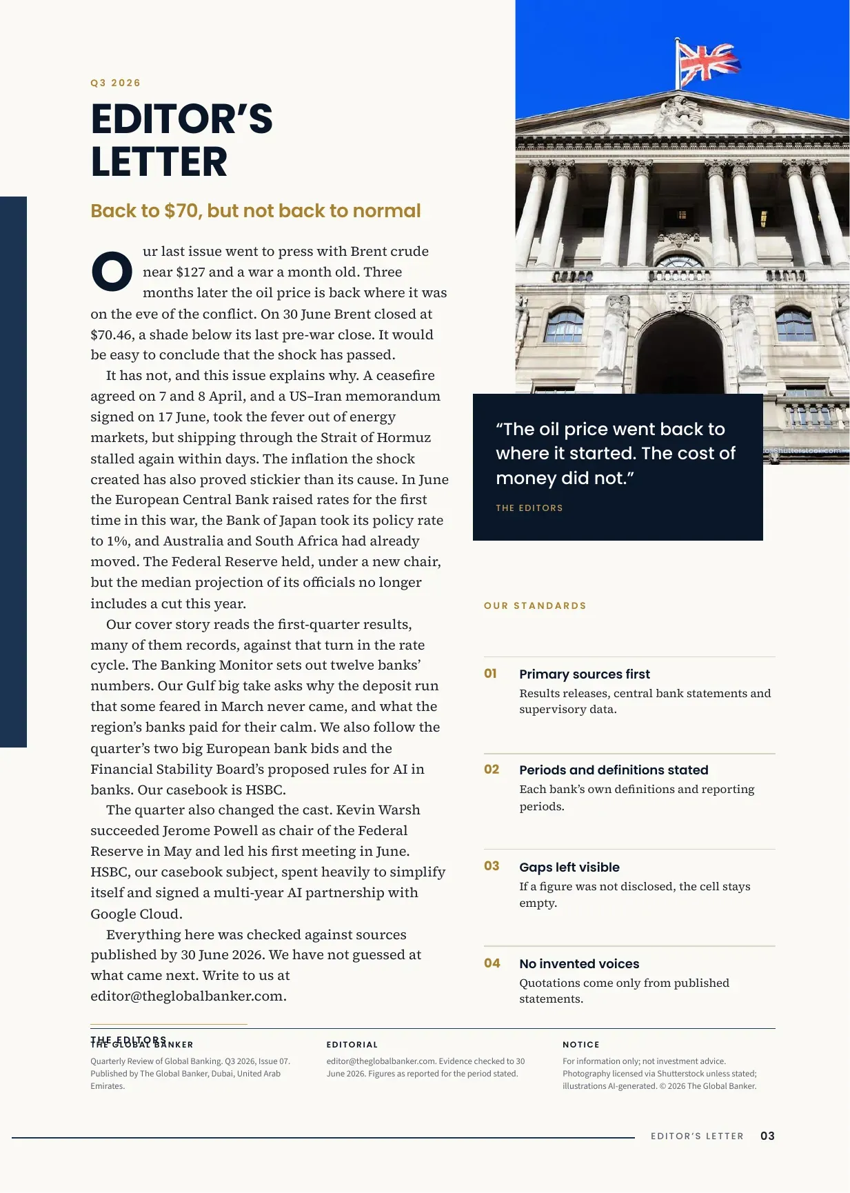 TGB Magazine Q3 2026, Issue 07, page 3: Editor’s letter