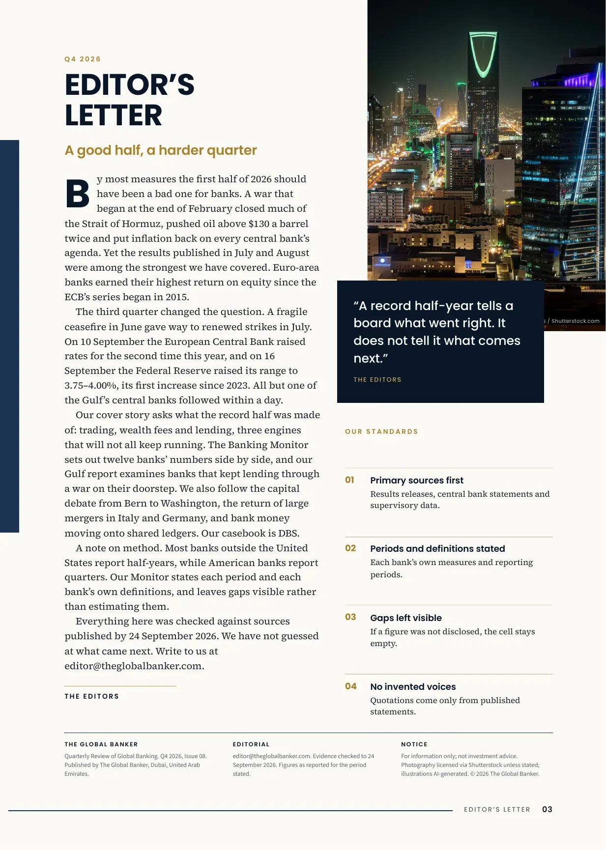 TGB Magazine Q4 2026, Issue 08, page 3: Editor’s letter